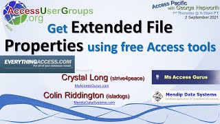 AP: Get Extended File Properties from Windows with free Access tools -Crystal Long, Colin Riddington screenshot 1