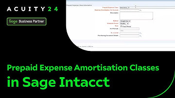 Prepaid Expense Amortisation Classes in Sage Intacct