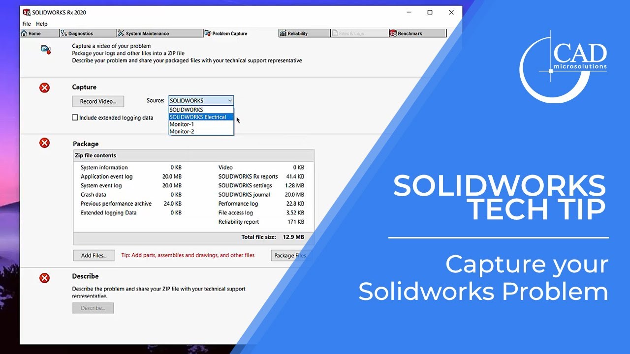 Tech Tip Tuesday: Capture your Solidworks Problem - YouTube