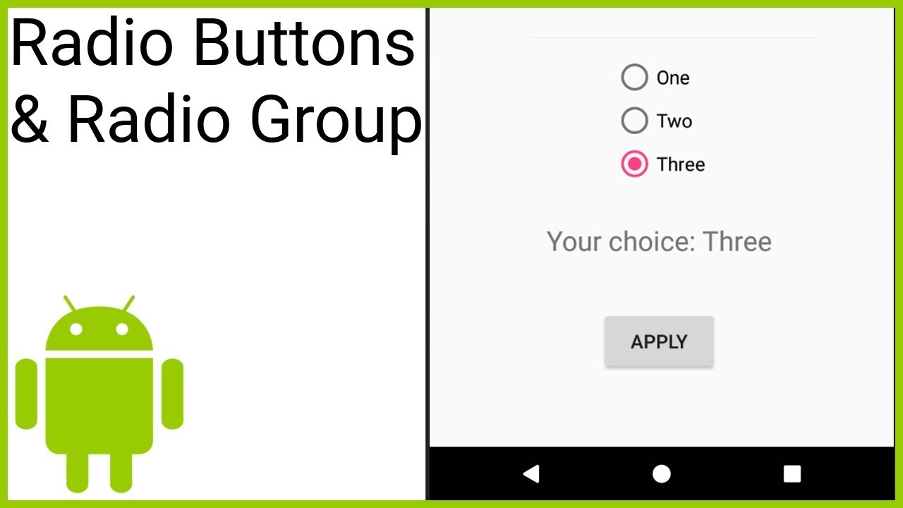 radio button  New Update  Radio Buttons \u0026 Radio Groups - Android Studio Tutorial