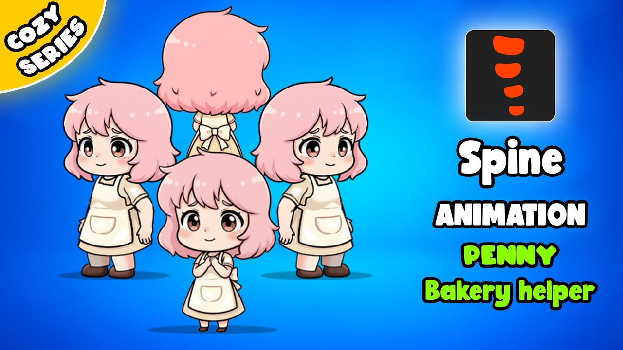 Penny Bakery Helper || 2D Animated Spine Character (Cozy Series) 