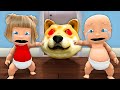 Baby  girlfriend escape angry doge head