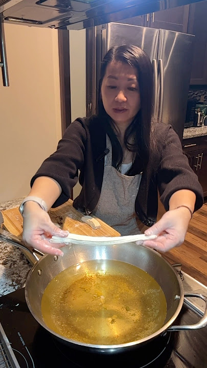 Technique to fry Chinese Long Donut #shorts