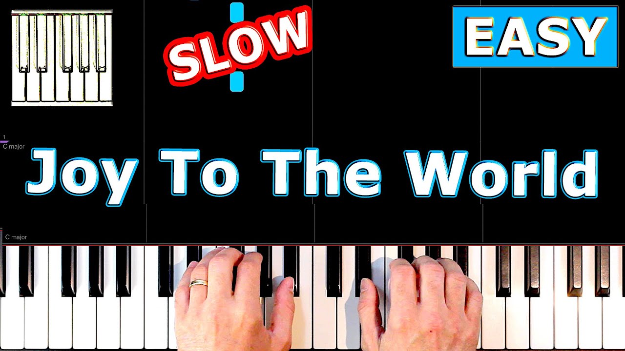 Joy To The World - SLOW Piano Tutorial Easy