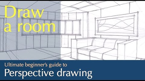 Perspective Drawing : Draw a box : Draw a room.. curve wall and sofa  in a multi point perspective.