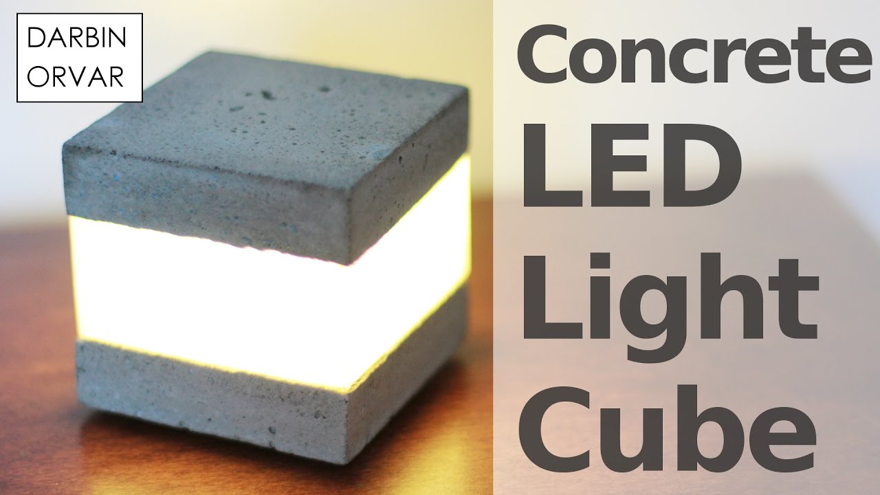 Concrete LED Light Cube - YouTube