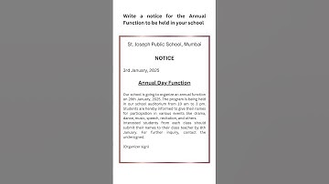 Notice on Annual Day Function #shorts #ytshorts #notice #english