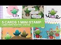 5 Cards 1 Mini Stamp | Lawn Fawn Year Ten Cactus