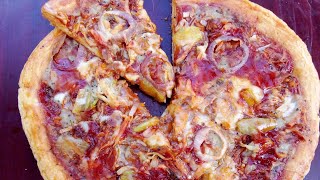 chicken pizza එකක් අඩුම අඩු වියදමකින් රසට ගෙදරදීම හදමු...  