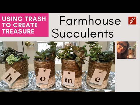 Farmhouse Succulents: Using Trash to Create Treasure