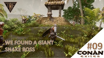 We found a Giant Snake-man Boss! Conan Exiles - New Modded Map! The Savage Wilds E09