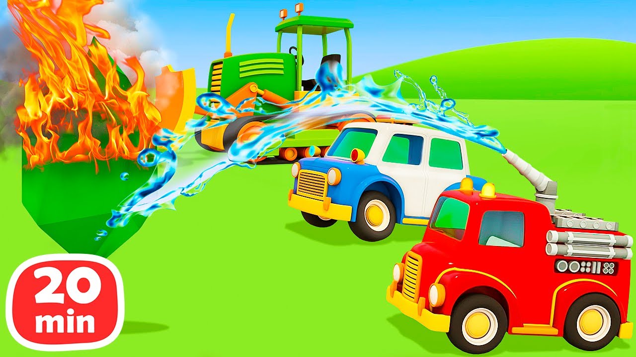 Die Helfer Autos Kompilation - Zeichentrick für Kinder. 4 Folgen am Stück