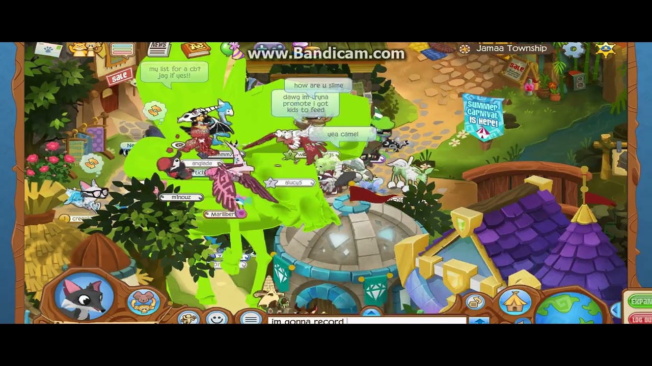 bright green creature in jamaa township