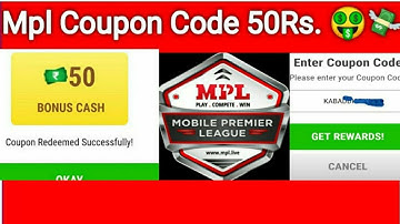 Mpl Coupon Code // Today Mpl Coupon Code // Aaj ka mpl coupon code
