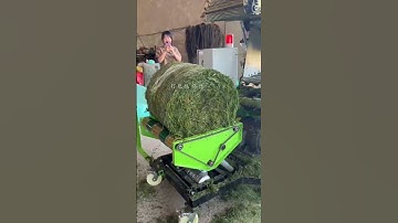 Cattle and sheep breeding #Fully automatic baling and wrapping machine for both net and film#Straw