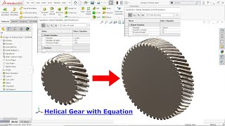 Design Of Helical Gear with Equation in SolidWorks