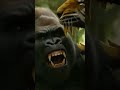 🦍🐯 Gorilla Fights Tiger to Rescue Baby Elephant! #wildlife #animals #animalshorts #cuteshorts #4K