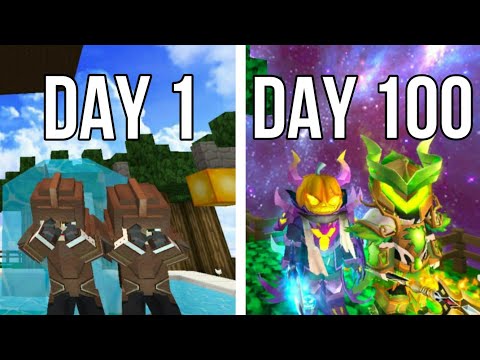 Duo Noob To Pro | Day 1 vs Day 100 | Blockman GO Skyblock