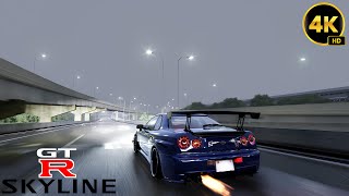 1175Hp & Skyline GTR R34 | Rain Weather | Assetto Corsa | 4K 60Fps