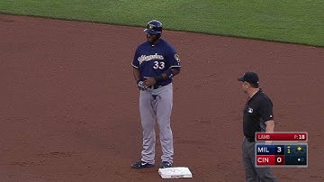 MIL@CIN: Carter doubles into the corner, Braun scores