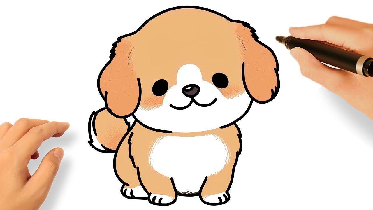 Como Desenhar Um Cachorro 🐶 Desenhar E Colorir Um Cachorro Fofo Com Seus  Acessórios 🐕🐾🌈 