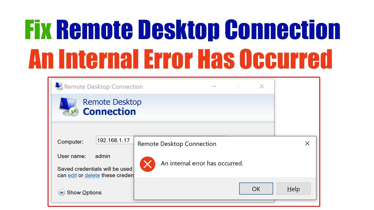 Error Remote connect. RDP Error. RDP Error connection. Error connect RDP. An internal error has occurred