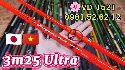 VD 1521:Cần Câu Tra #DAIWA 3m25🔥Cán #Vợt Carbon Nhật Chỉ #300K🔥Cần Hechi #Shimano 2 Đọt Xoắn 2Da🔥