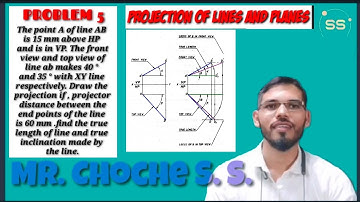 Projection of Line & Planes _ Problem 5_ in Marathi