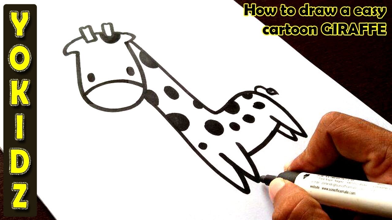 How To Draw A Easy Cartoon Giraffe Youtube