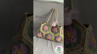 Crochet Shoulder Bag 🌺 Crochet Flower Hexagon Bag C115 #crochetflower #shoulderbag #crochetbag