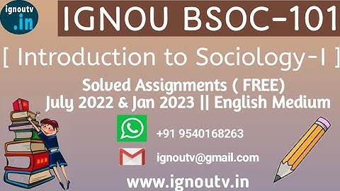 IGNOU BSOC-101 Solved Assignment July 2022 & Jan 2023  [FREE] || IGNOU BASOH || IGNOU TV || IGNOU ||