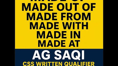 Made Of vs Made From | Most Confusing English Grammar Explained | AG Saqi | CSS, PMS, PPSC, FPSC