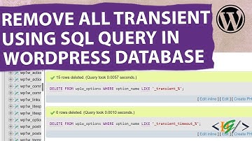 How to Remove Transients from WordPress Database via phpMyAdmin | Expired Transient