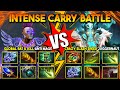 INTENSE HARD CARRY BATTLE | GLOBAL RAT AND KILL Anti Mage Vs. CRAZY SLASH SPEED Juggernaut DotA 2