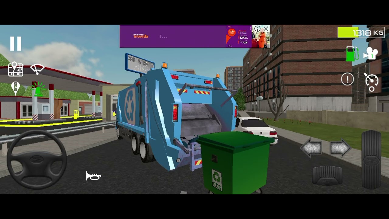 Eu dirigindo um caminhão de lixo!