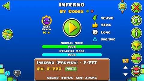 [GD] "Inferno" by Codex (Demon) | Geometry Dash 2.113 | Fluked from 4%