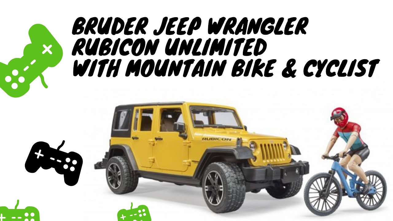 Bruder Jeep Rubicon With Mountain Bike & Figure – 1:16 Scale Off-Road Toy Car With Opening Doors & Detachable Roof - View #14