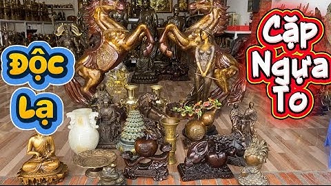 Cặp ngựa đồng pháp lam _ Tượng đá xưa _ Bình đồng xưa #độclạcầnthơ #doco #