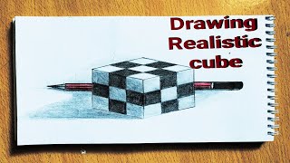 3DTrick Art on Paper Realistic cube/Easy pencil Drawing step bystep/ #shorts /cool optical illusion