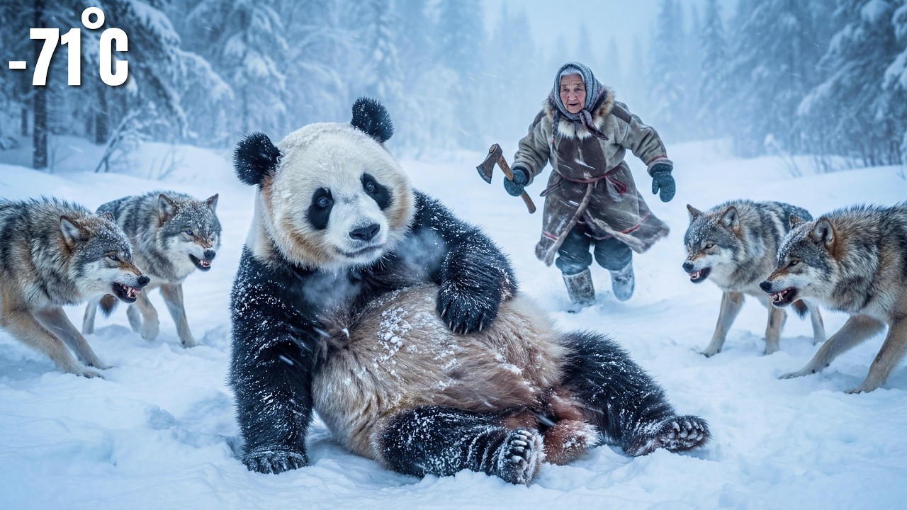 A Pregnant Panda Was Attacked in −71°C Blizzard… Then a Miracle Happened ❄️🐼🐺”