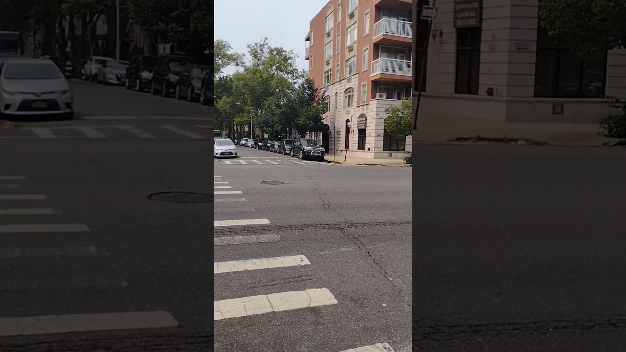 Bay Parkway/77th Street crosswalk. Bensonhurst. Brooklyn, NY