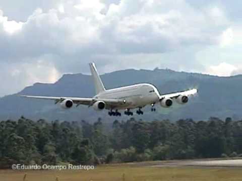 Airbus A380 landing at Rionegro/Medellin - YouTube