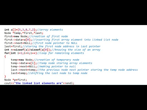 converting an array into linkedlist using classes