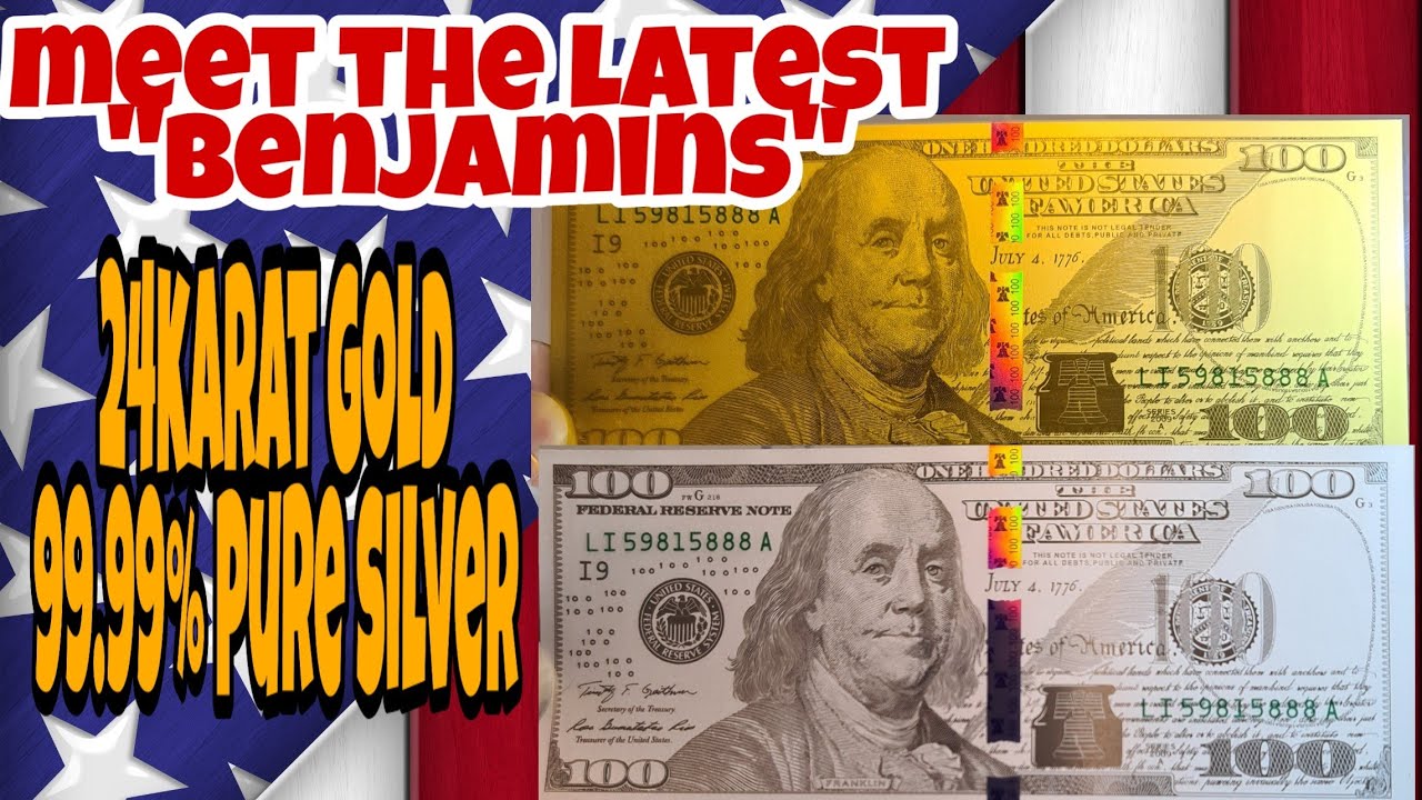 $100 Benjamin Franklin One Gram 24 Karat Gold and 5 Grams 99.99% Pure Silver Replica Currency Note🤑
