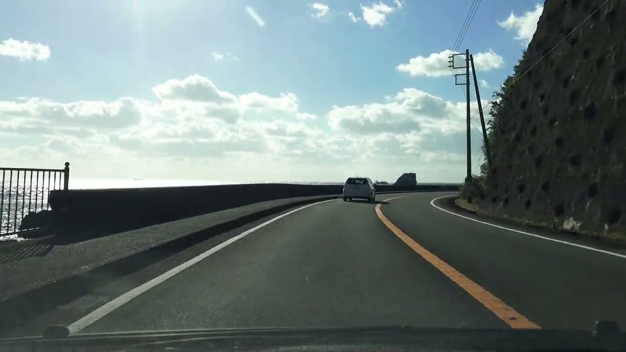 4K　静岡県下田市→南伊豆町・石廊崎　等速　国道135号→静岡県道16号