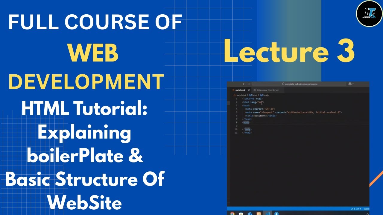 HTML Tutorial: Basic Structure of a Website | Web Development Lecture #3