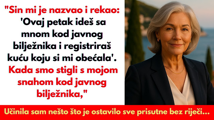 Ovaj petak ćeš ići sa mnom kod javnog bilježnika i prenijeti kuću na moje ime", rekao je moj sin...