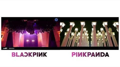 Blackpink - How You Like That (MV) / Pink Panda - How You Like That (MV Cover) MV Comparison