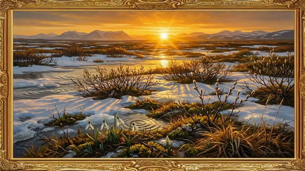 Spring Snow Field TV Art Frame ❄️🌸 Relaxing Nature Wallpaper