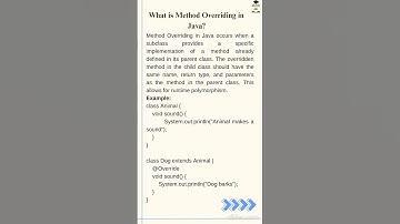 what is method overriding in Java? #java #shorts